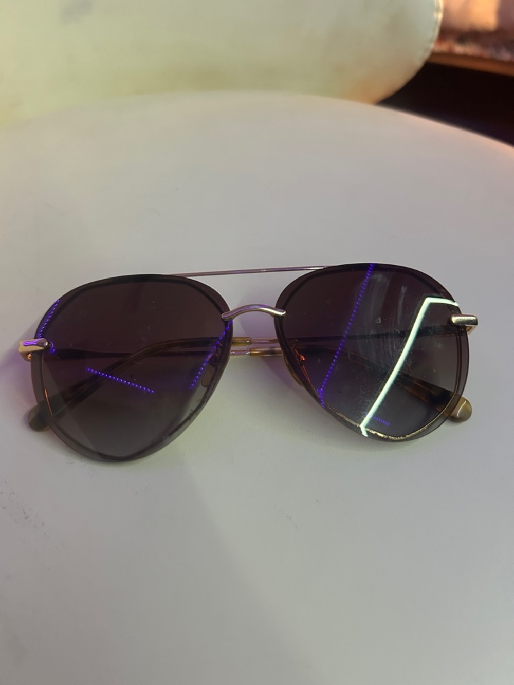 Vici Gold Frame Sunglasses with Black Lenses and Tortoiseshell Temples